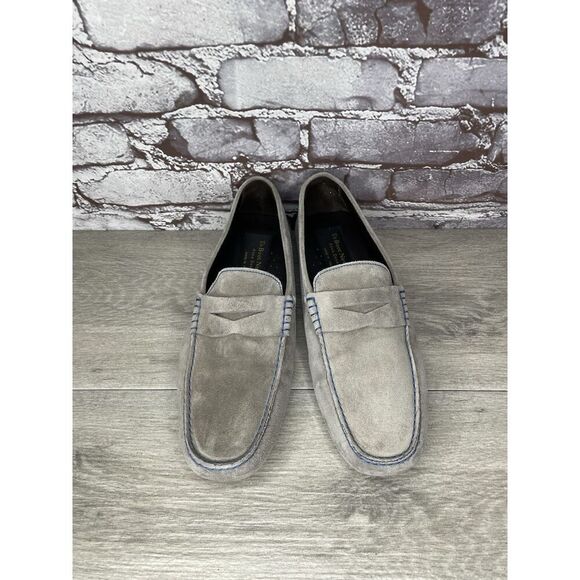To Boot New York Grey Suede Leather Driver Penny Loafers Shoes Men Sz 7M US/40EU - Picture 2 of 16